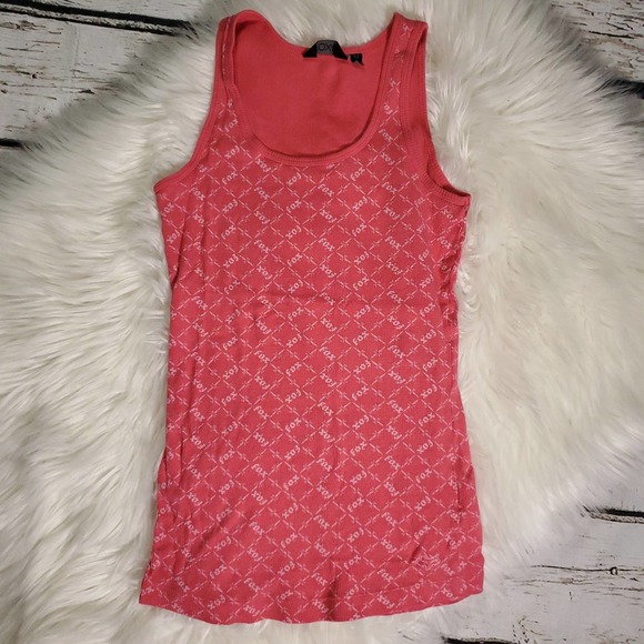 Fox Racing Pink Ribbed Tank Top Y2K 2000s - Picture 1 of 4